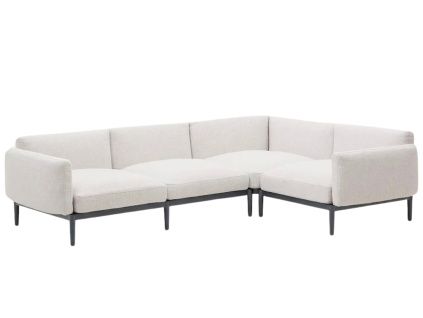 Zahradní rohová pohovka Kave Home Sorells 292 cm se šedou podnoží, levá/pravá