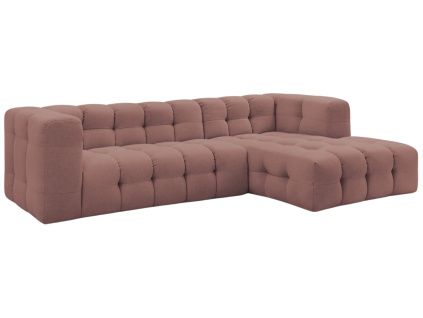 Růžová čalouněná rohová pohovka Cloud 288 cm, pravá