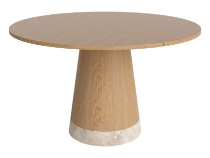 Dubový jídelní stůl Piro 125 cm s mramorovou podnoží