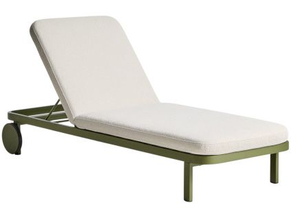 Béžovo-zelené hliníkové zahradní lehátko Kave home Kionia