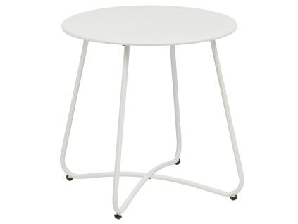 Bílý kovový zahradní stolek Austin ø 45 cm
