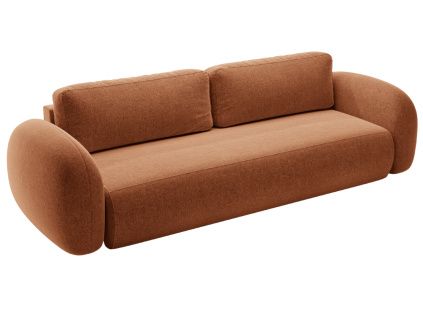Terakotově oranžová čalouněná rozkládací pohovka Kora 262 cm