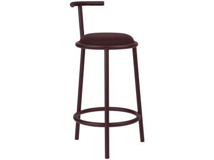Vínově červená čalouněná barová židle Hogo II. 68 cm