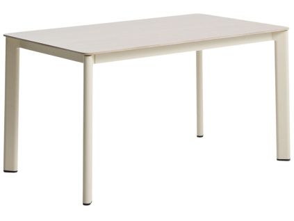 Béžový zahradní stůl s keramickou deskou Kave home Anafi 80 x 140 cm