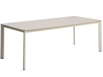 Béžový stůl s keramickou deskou kave home Anafi 220 x 100 cm