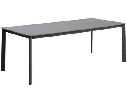 Šedý stůl s keramickou deskou kave home Anafi 220 x 100 cm