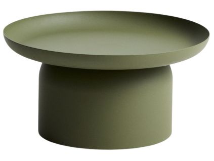 Zelený kovový zahradní stolek kave home Arcola Ø 70 cm