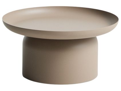 Béžový kovový zahradní stolek kave home Arcola Ø 70 cm