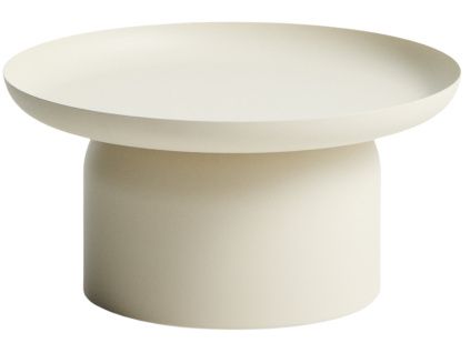 Krémový kovový zahradní stolek kave home Arcola Ø 70 cm