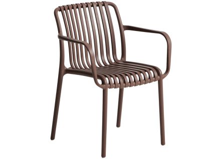 Hnědá plastová zahradní židle kave home Isabellini