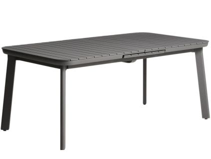 Šedý kovový zahradní rozkládací stůl kave home Izola 185/235 x 100 cm