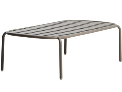 Béžový kovový zahradní stolek kave home Joncols 113 x 62 cm