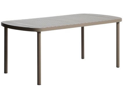 Béžový kovový zahradní jídelní stůl kave home Joncols 180 x 90 cm