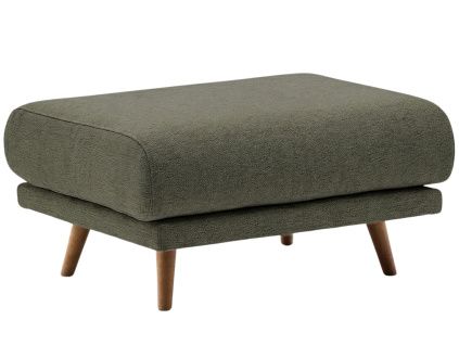 Zelená podnožka Kave Home Karin 90 x 70 cm s hnědou  podnoží