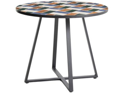 Barvený zahradní bistro stolek kave home Tella Ø 90 cm