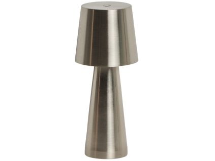 Stříbrná kovová zahradní stolní LED lampa Kave Home Arenys S