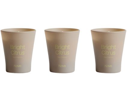 Set tří vonných svíček Kave Home Bright Citrus 50 g