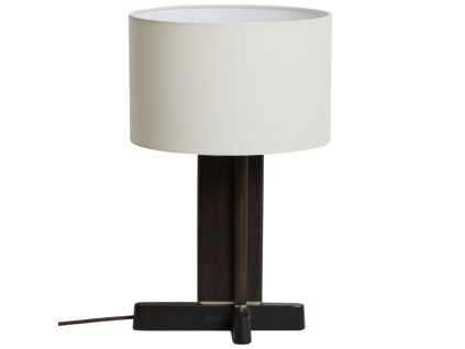 Tmavá dřevěná stolní lampa Niani