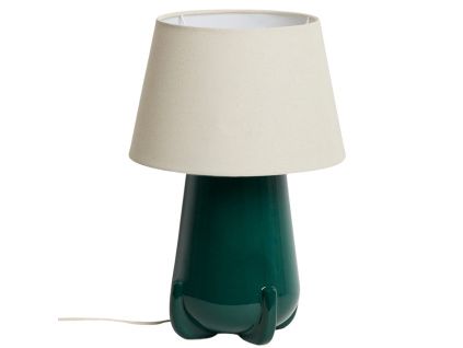 Zelená keramická stolní lampa Kave Home Odra
