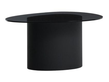 Černý skleněný konferenční stolek Kave Home Olir 82 x 74 cm