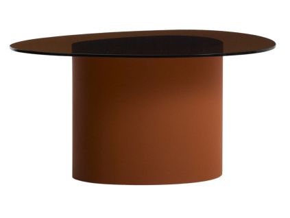 Hnědý skleněný konferenční stolek Kave Home Olir 82 x 74 cm