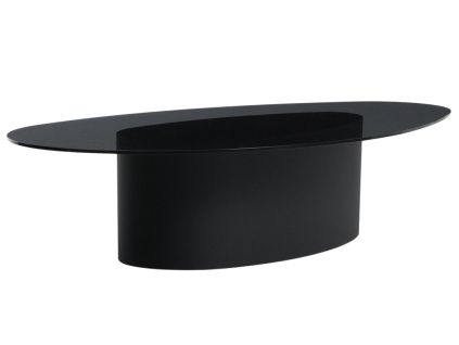 Černý skleněný konferenční stolek Kave Home Olir 140 x 81 cm