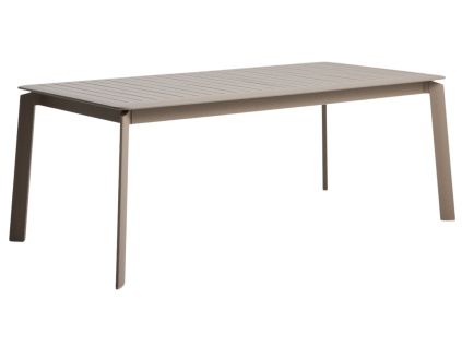 Béžovošedý hliníkový rozkládací zahradní stůl Brela 205/287 x 100 cm