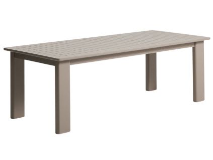 Béžovošedý hliníkový rozkládací zahradní stůl Kave Home Livorno 233/350 x 100 cm