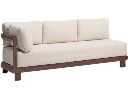 Hnědo-béžový zahradní modul levý kave home Nerano 208 cm