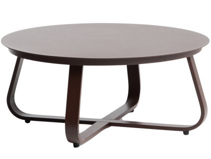 Hnědý zahradní stolek kave home Tamaris Ø 80 cm
