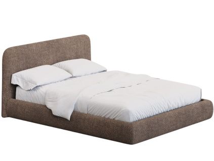 Hnědá bouclé dvoulůžková postel Kave Home Martina 180 x 200 cm