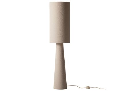 Krémově bílá bouclé stojací lampa Micadoni Delia 130 cm