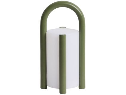 Zelená přenosná zahardní lampa kave home Leros 28 cm