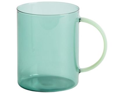 Zelený skleněný hrnek Kave Home Micla 400 ml