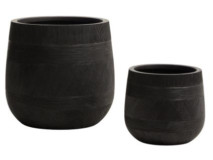 Set dvou černých zahradních květináčů Kave Home Tival ⌀ 33/50 cm