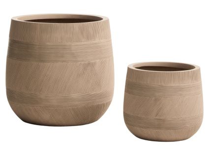 Set dvou béžových zahradních květináčů Kave Home Tival ⌀ 33/50 cm