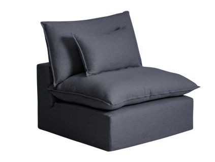 Tmavě šedé křeslo Kave Home Anarela 110 cm s odnímatelným potahem