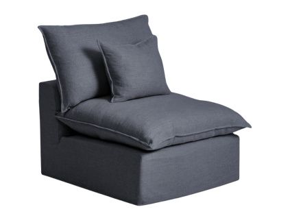 Tmavě šedé křeslo kave home Aranela 90 cm s odnímatelným pothem