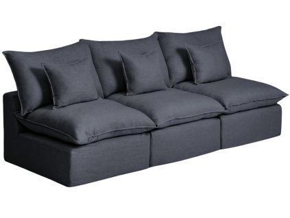 Tmavě šedá pohovka Kave Home Anarela 270 cm s odnímatelným potahem