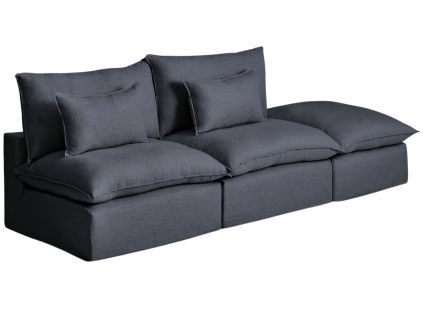 Tmavě šedá pohovka Kave Home Anarela 310 cm s odnímatelným potahem