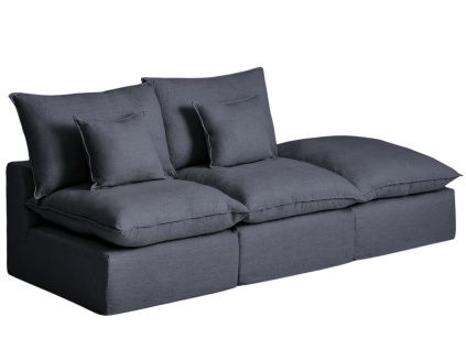 Tmavě šedá pohovka Kave Home Anarela 270 cm s odnímatelným potahem