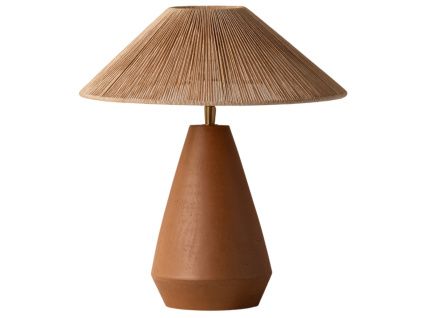 Terakotově oranžová stolní lampa Micadoni Ina 38 cm