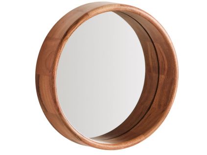 Dřevěné závěsné zrcadlo kave home Berale Ø 31 cm