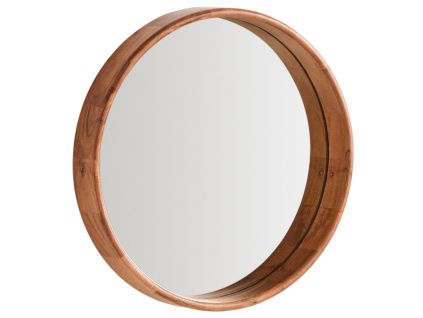 Dřevěné závěsné zrcadlo kave home Berale Ø 50 cm