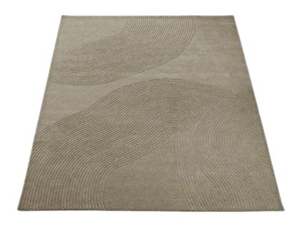 Tmavě béžový vlněný koberec Zen 250 x 350 cm