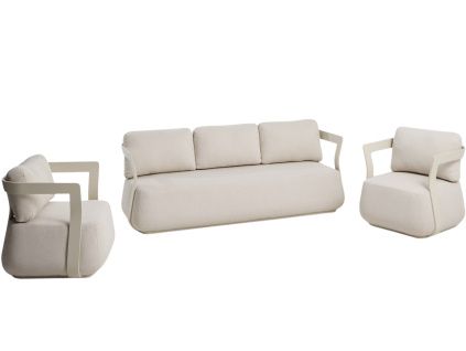 Krémový set zahradní pohovky a křesel Kave home Tamaris