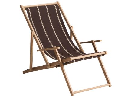 Hnědo-béžové zahradní skládací lehátko kave home Vilara