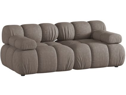 Hnědá čalouněná dvoumístná pohovka MICADONI Bellis II. 188 cm