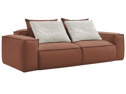 Tmavě hnědá koženková trojmístná pohovka Boheme 260 cm