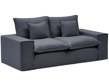 Tmavě šedá pohovka Kave Home Anarela 240 cm s odnímatelným potahem